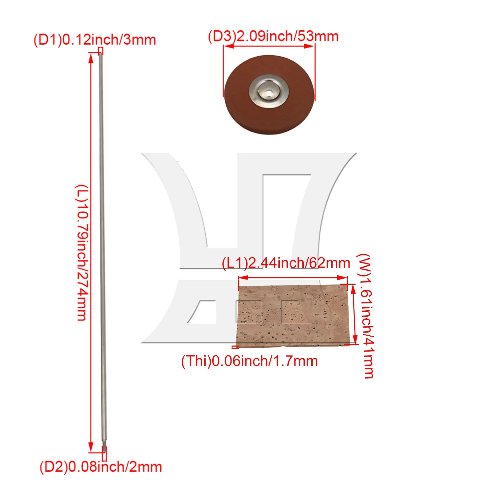 

YIBUY Tenor Saxophone Repair Parts Spring & Rollers & Sax Neck Cork Set