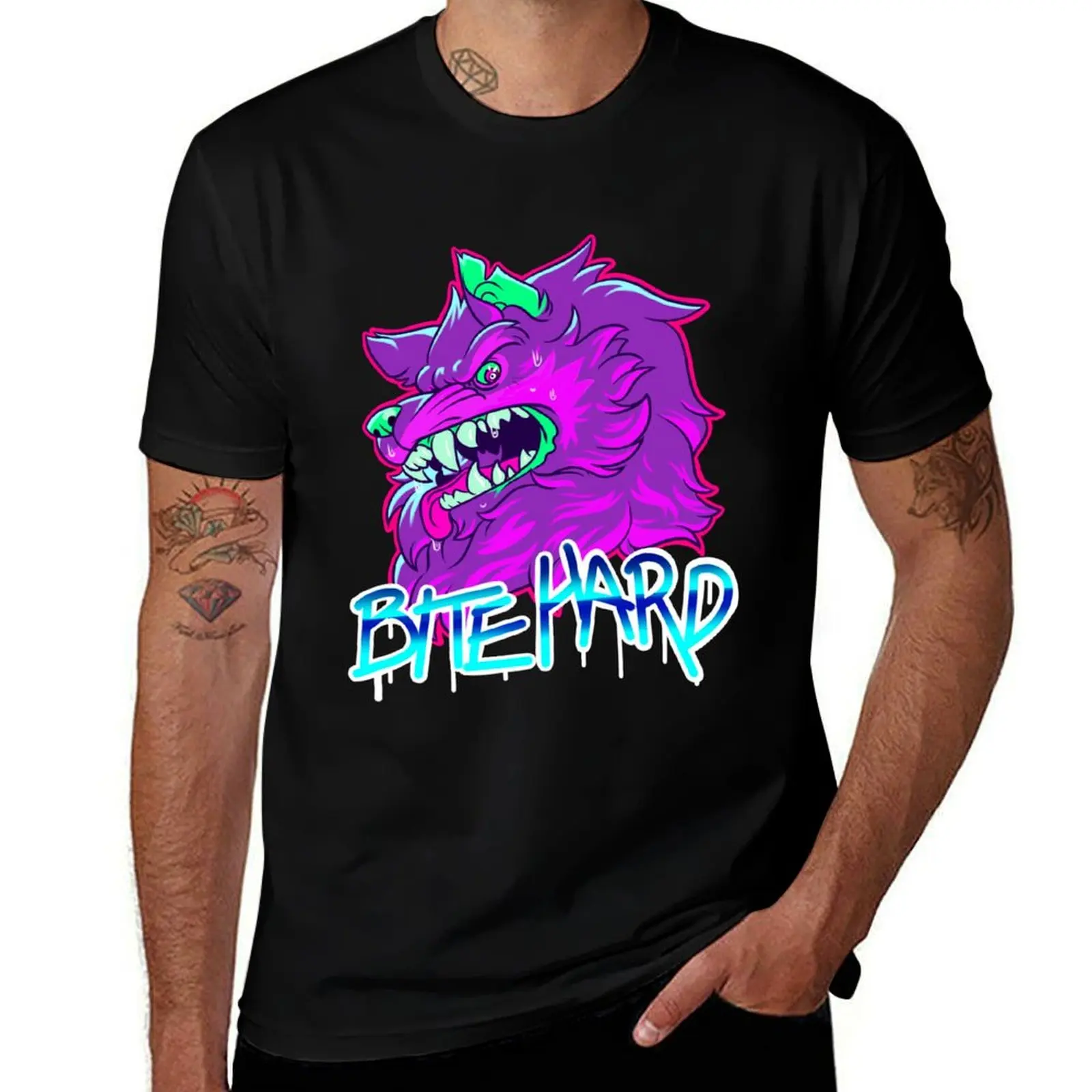 

BITE HARD T-Shirt t shirt man plain t shirts for man pack cotton T-Shirt