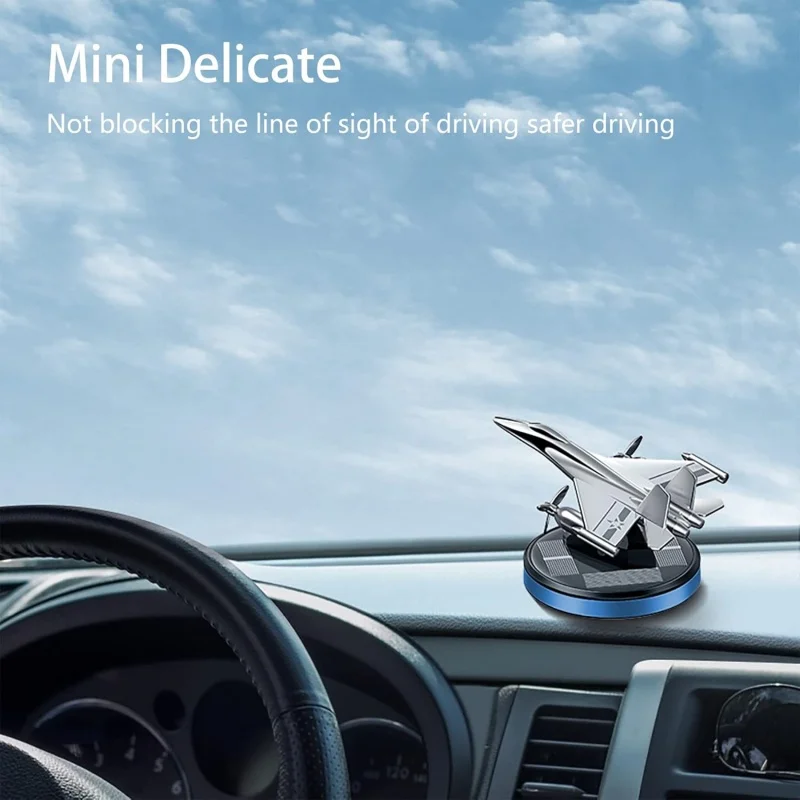 Solar-Powered Rotating Airplane Car Air Freshener Luxury Long Lasting Mild Fragrance Vehicle Dashboard Interior Decor Ornament - view 4