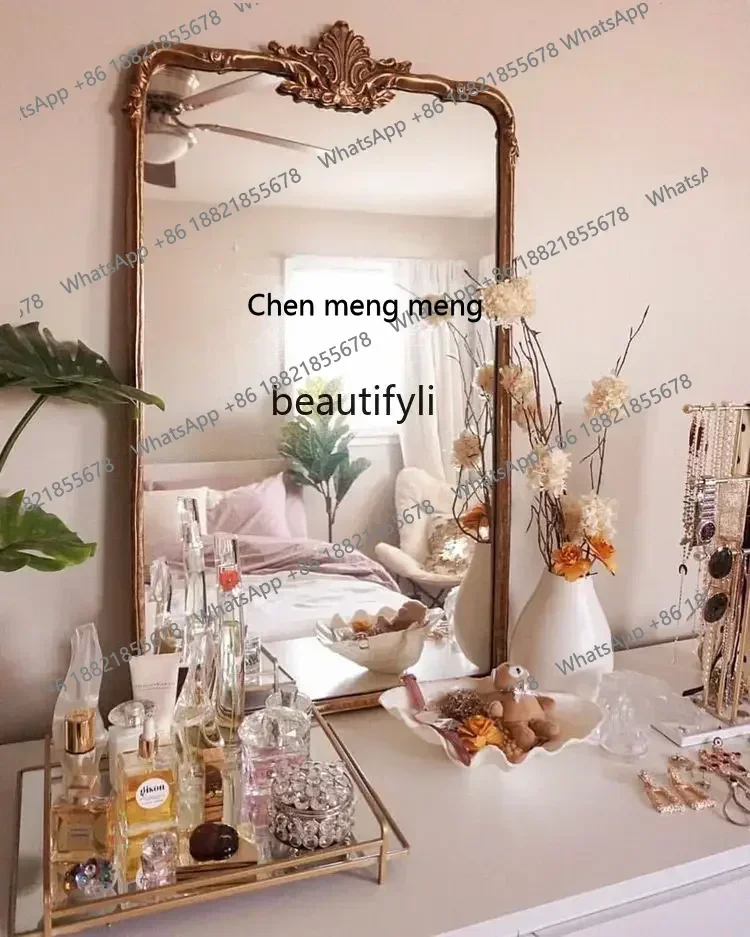 

D178 European mirror bathroom hanging mirror entrance art mirror living room hanging classical wall hanging