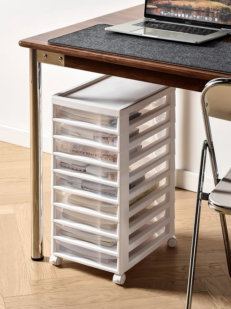 under-Table Storage Cabinet Drawer Office File Box Stationery Locker Floor Multi-Layer Storage Rack Station Handy Gadget