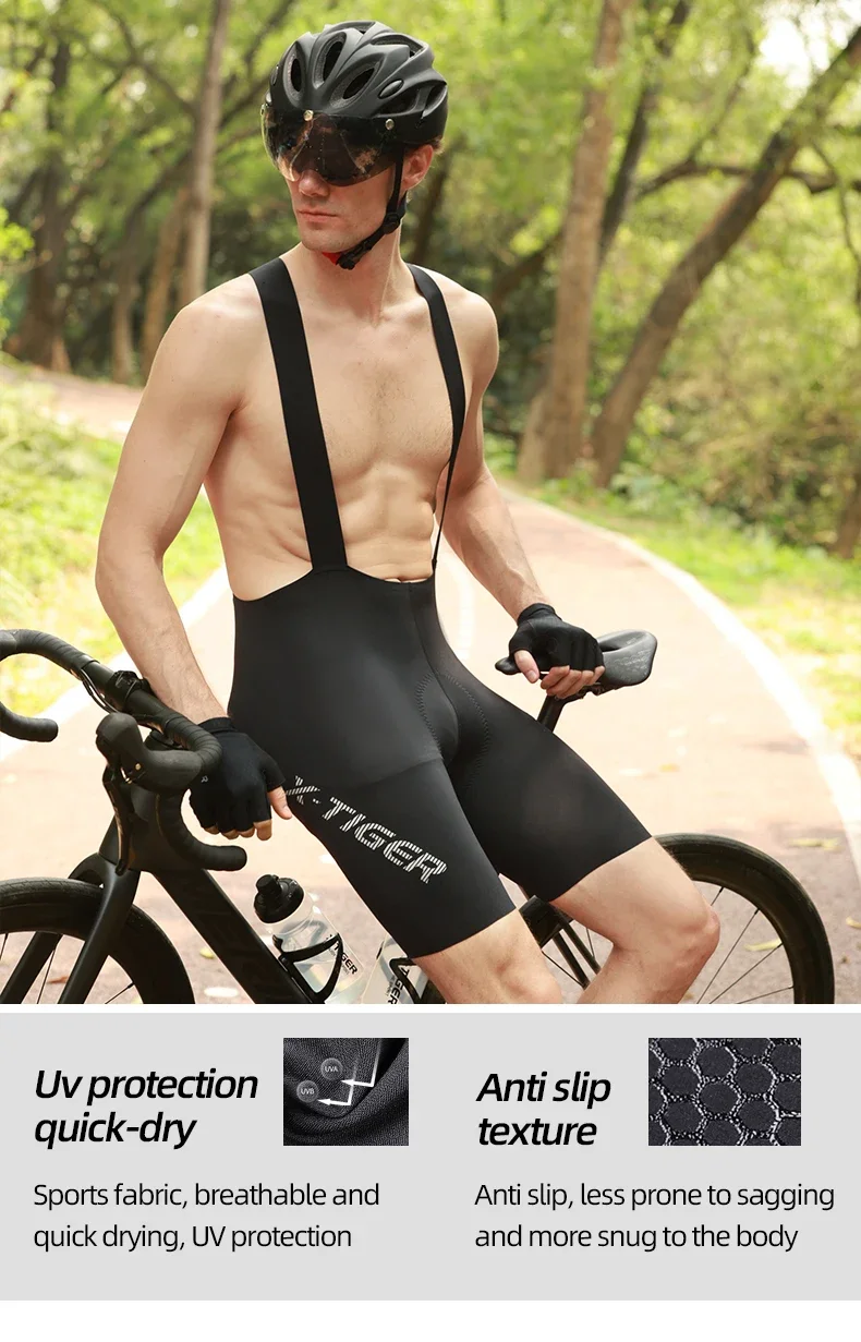 X-TIGER Radsport-Trägerhosen für Herren, bequeme, atmungsaktive MTB-Rennrad-Shorts, schnelltrocknende Sport-Trägerhosen – Detail 9