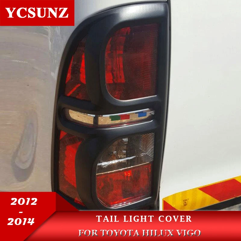 

ABS Matte Black Tail light Cover Accessories For Toyota Hilux Vigo 2012 2013 2014 Rear Lamp Exterior parts