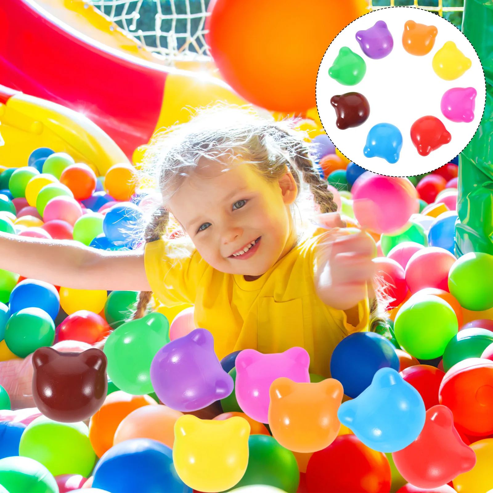 100 pçs oceano bola bebê urso em forma de bolas piscina interior brinquedo de praia criança crianças pit e para playhouse criança colorida