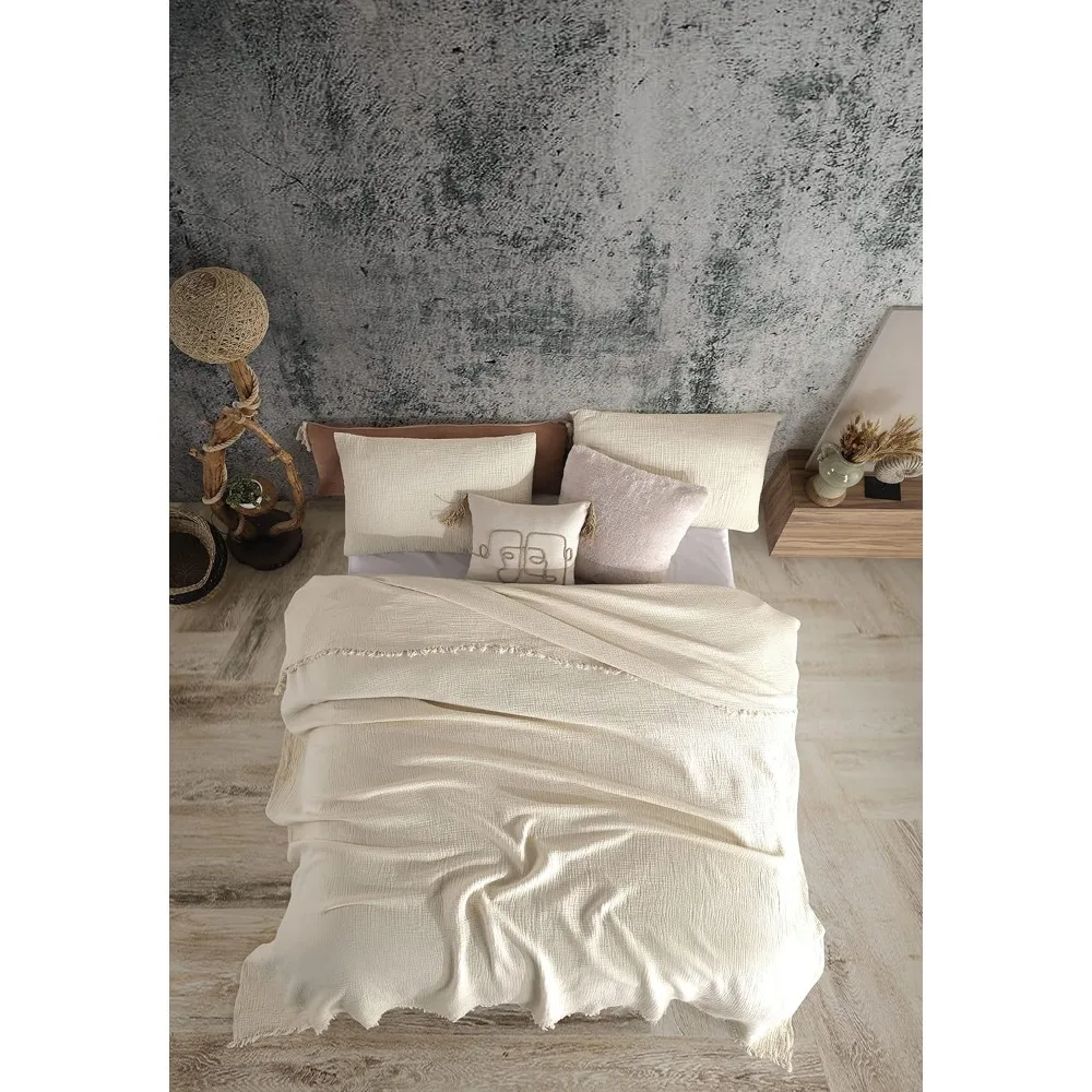 أغطية وسائد من الموسلين ثنائي اللون مصنوعة من القطن العضوي بنسبة 100% - قابلة للتنفس، فائقة النعومة، خفيفة الوزن، مغسولة مسبقًا لراحة و #2