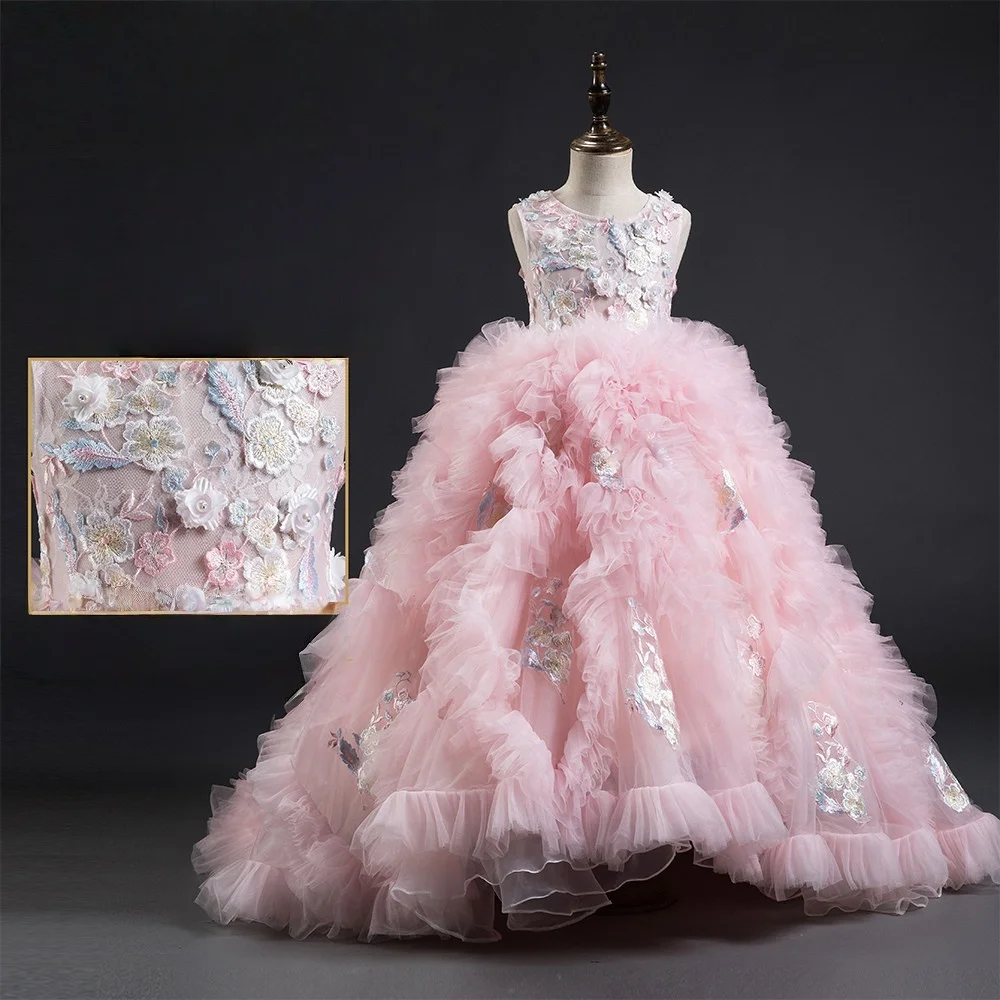 

Custom JDY High Flower Girl Dress Wedding Party Gown Kids Birthday Party Dress Kids Pageant Gown Kids Formal Dress فساتين اطفال