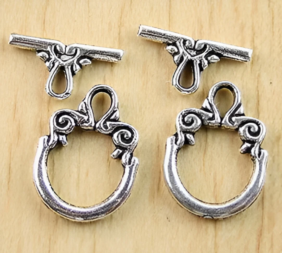 

20sets 19.6x14.5mm, bar16.6x8.8mm Alloy matel tibetan silver toggle clasps HWH0524