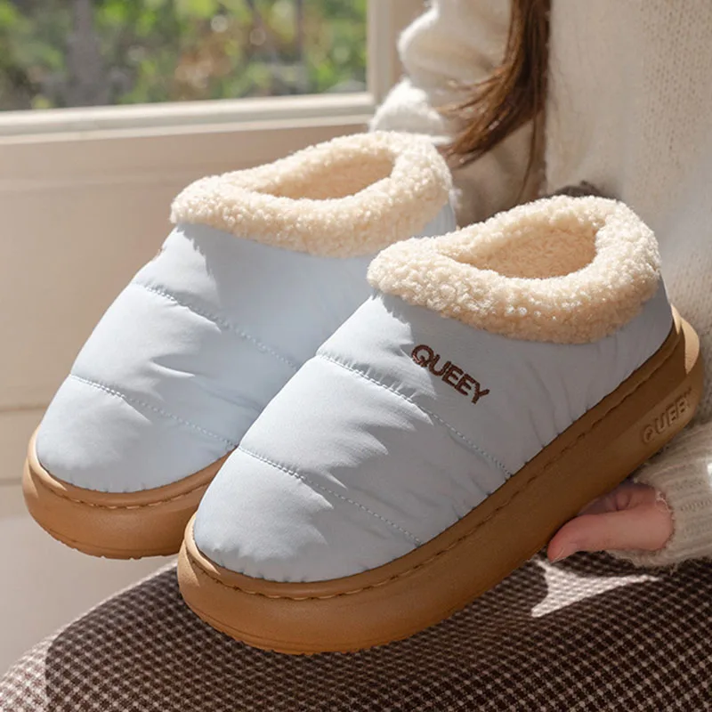 

Толстые зимние простые тапочки, удобные парные тапочки на мягкой подошве, нескользящая теплая хлопковая обувь, тапочки для мужчин и женщин