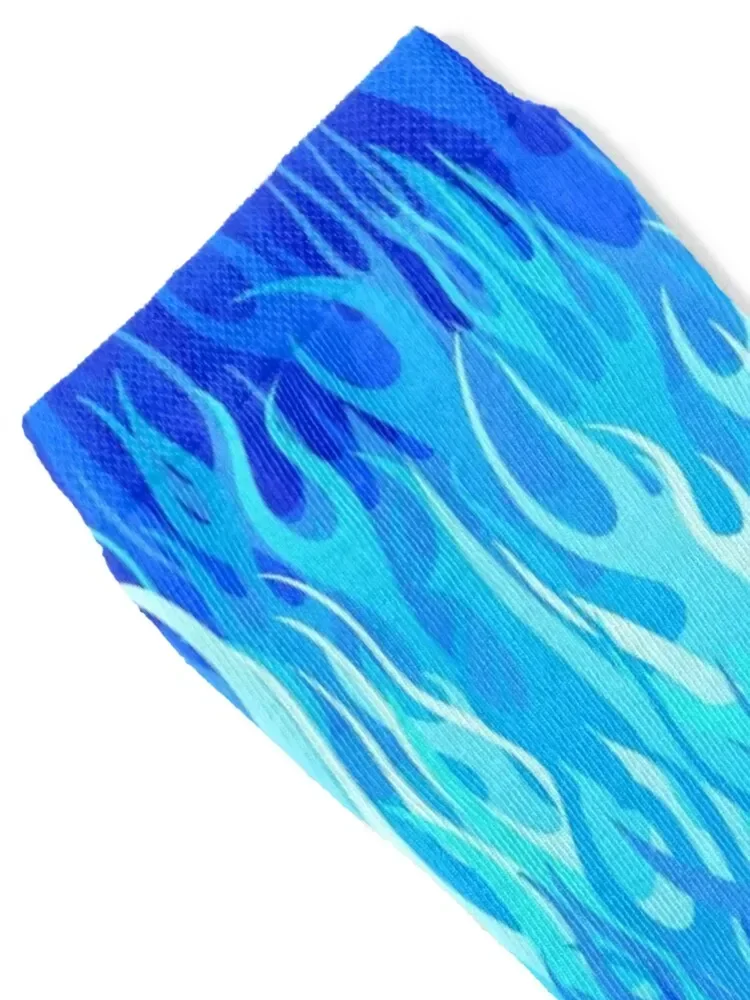 Blue Flames Pattern Socks man gym designer Girl'S Socks Men's