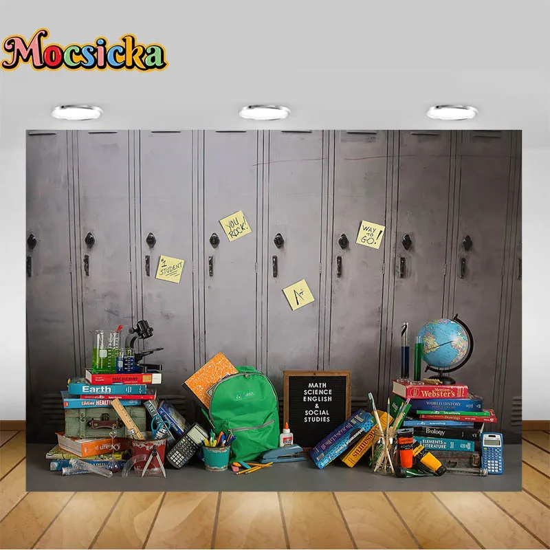 School Lockers Backdrops For Photography Back to School Photocall Children Students Portraits Photo Backgrounds Studio Props