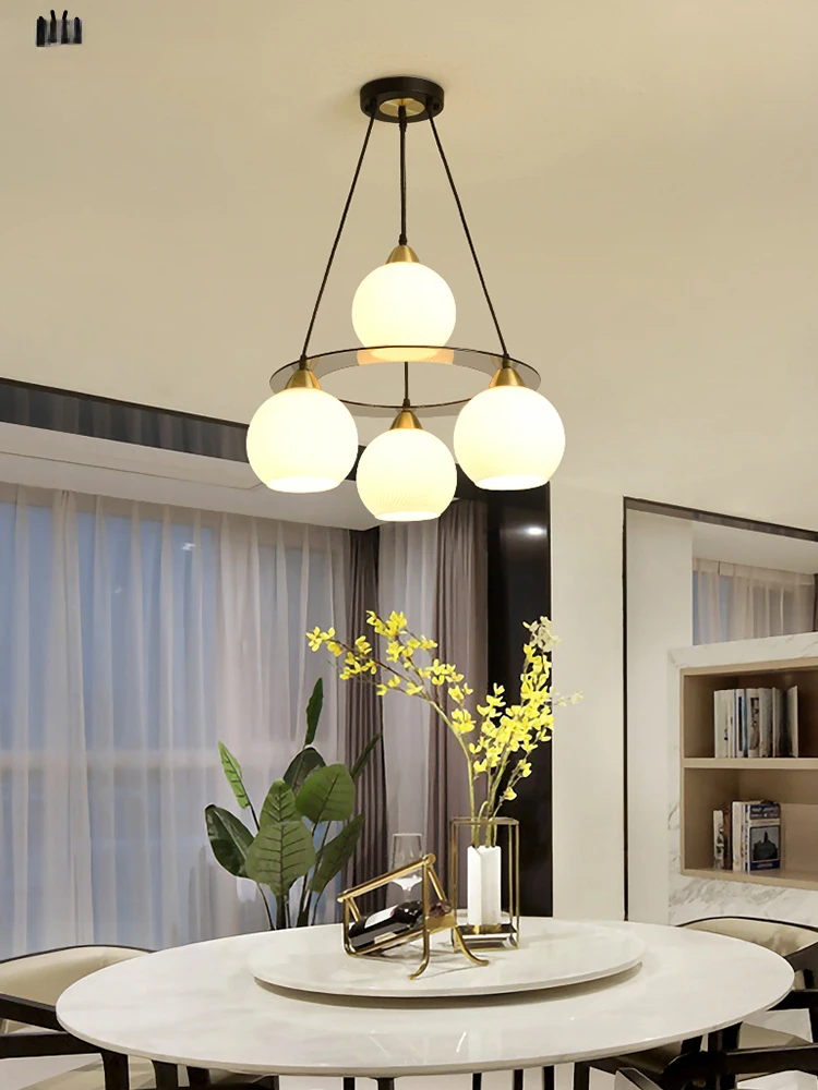 Dining room chandelier simple modern creative household Nordic American style bar chandelier atmosphere warm dining room lamps.