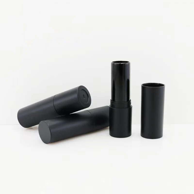 10 Stück Lippenbalsam-Röhren, Injektion, schwarz, rund, Lippenstift-Röhren, silberfarben, Innenschlauch, Lippenstift-Röhre, leere Röhren, Make-up-Material, Großhandel