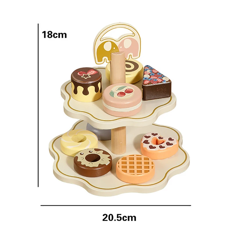 Keuken Fantasiespel Speelgoed Houten Simulatie Voedselaccessoires Pizzasalade Dessertset Montessori Educatief speelgoed voor peuter 3+