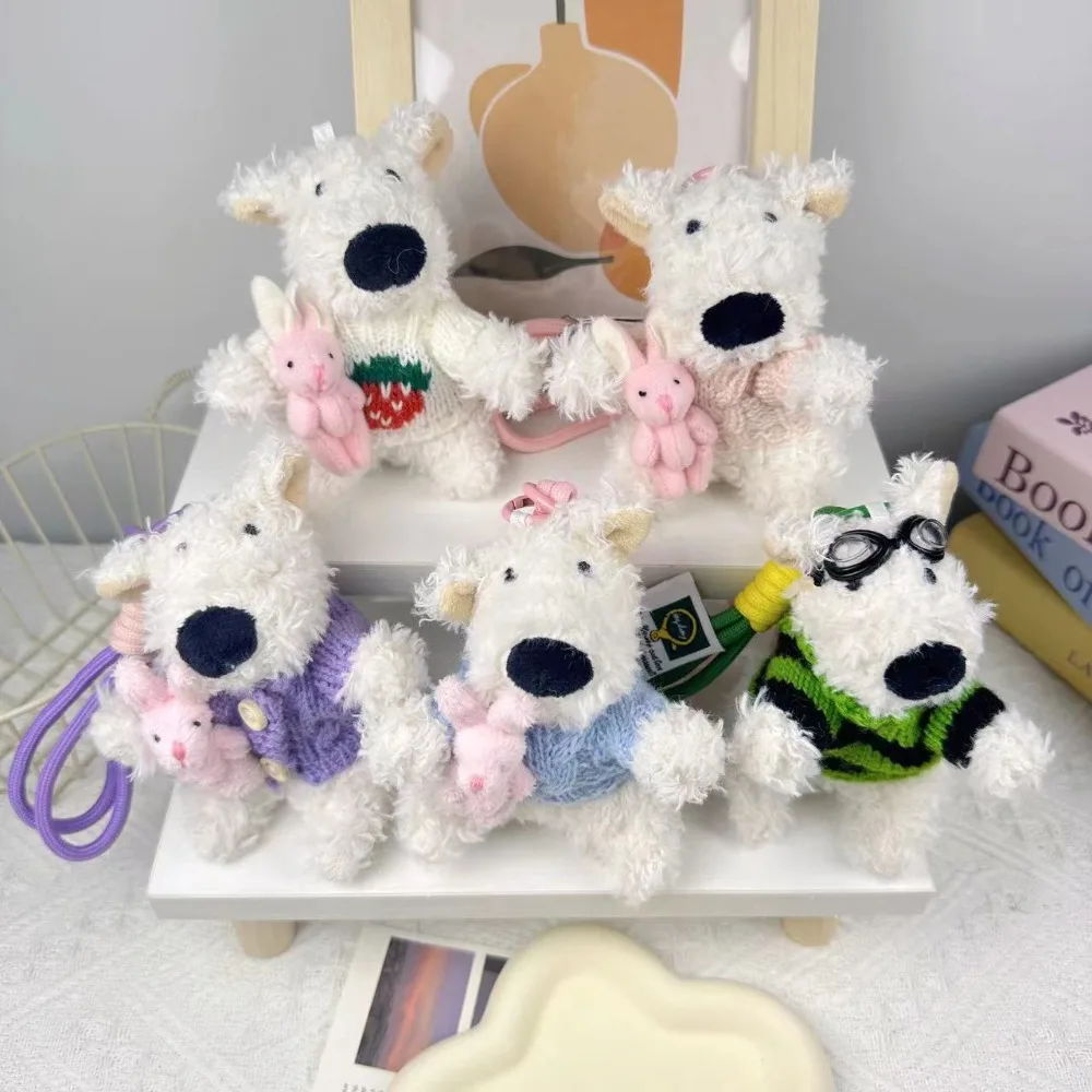 Porte-Clés en Peluche pour Chien, Pendentif de Voiture, Petit Chien, Beurre, Animal de Dessin Animé, Chiot à Fourrure