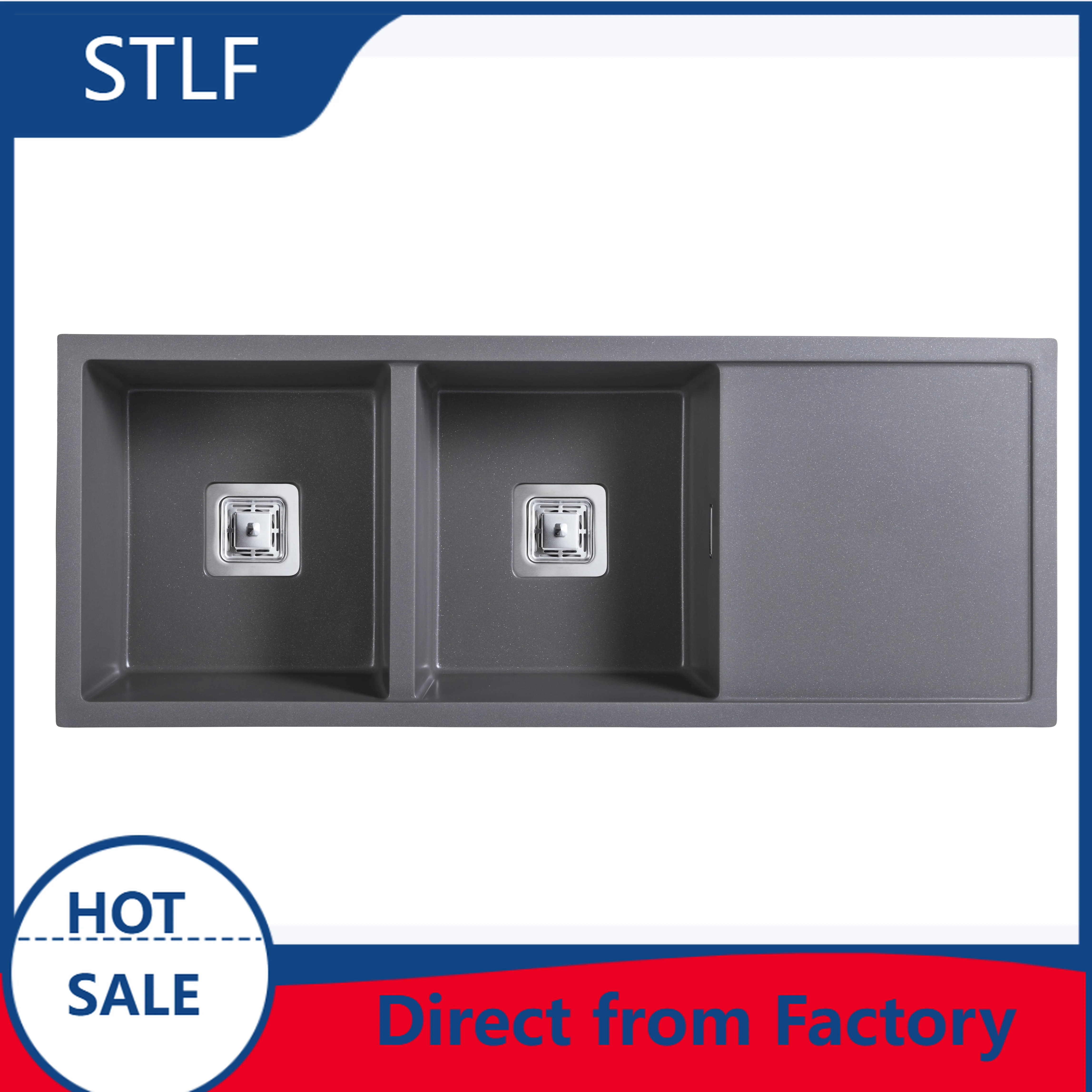 STLF  Kitchen Sinks XW1155 Granite Double Sink Vanity Bathroom Stone Kitchen Sink