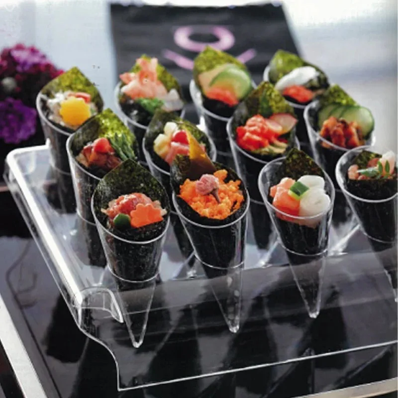 

Набор из 60 конусов + 5 подставок для шведского стола, пригодных для вторичной переработки, для домашней вечеринки, свадебных десертов