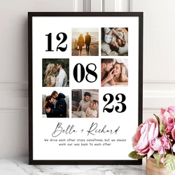 Custom Wedding Anniversary Gift Personalized Couple Family Photo Present Poster Room Home Hallway Decor Wall Painting No Frame