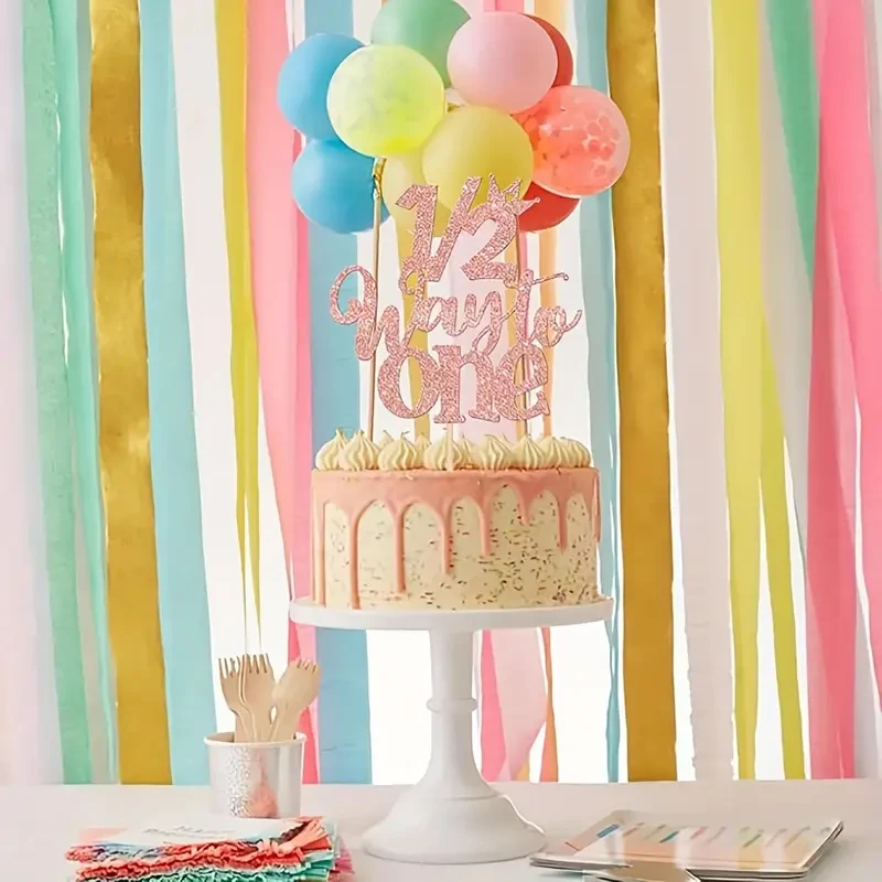 1/2 „Half Way to One“-Kuchenaufsatz „Happy 6-Monats-Geburtstagskuchen-Dekoration für Baby Happy 6-Monate-Geburtstagsfeier-Kuchenaufsatz – Detail 3