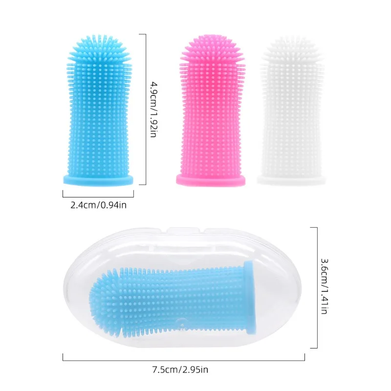 Dog Super Soft pet Finger Toothbrush Teeth Cleaning Breath Care Nontoxic Silicone Tooth Brush Cat dog toothbrush pet products