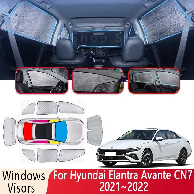 Car Sun Shade For Hyundai Elantra Avante CN7 2021~2022 Windshield Sunshade Heat Insulation Auto Sun Protection Visor Accessories