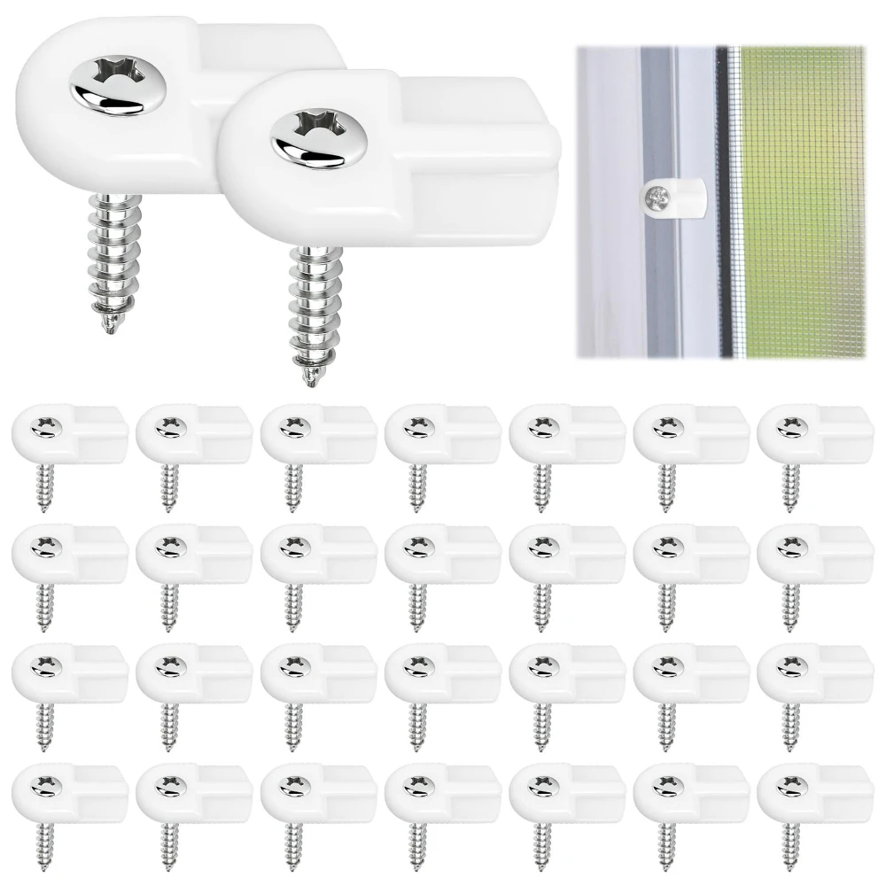 Flush Window Screen Holder Clips with Screws Nylon Clips to Hold The Screen Cabinet Glass Panel Retainer Clip Storm Window Clip