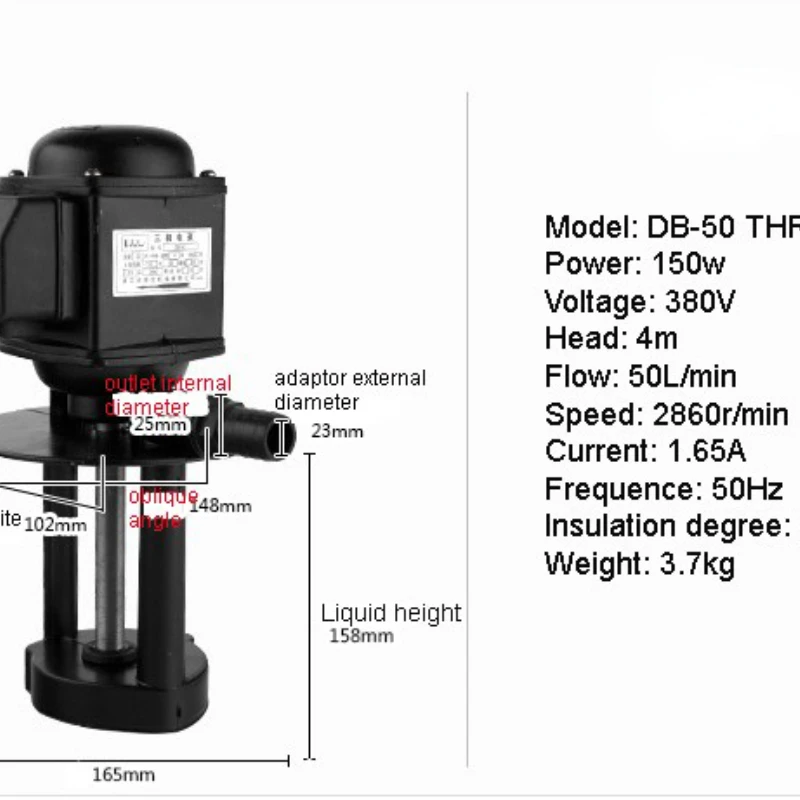 

DB-50/150w Three Phase Machine Tool Grinder Coolant Circulating Oil Pump