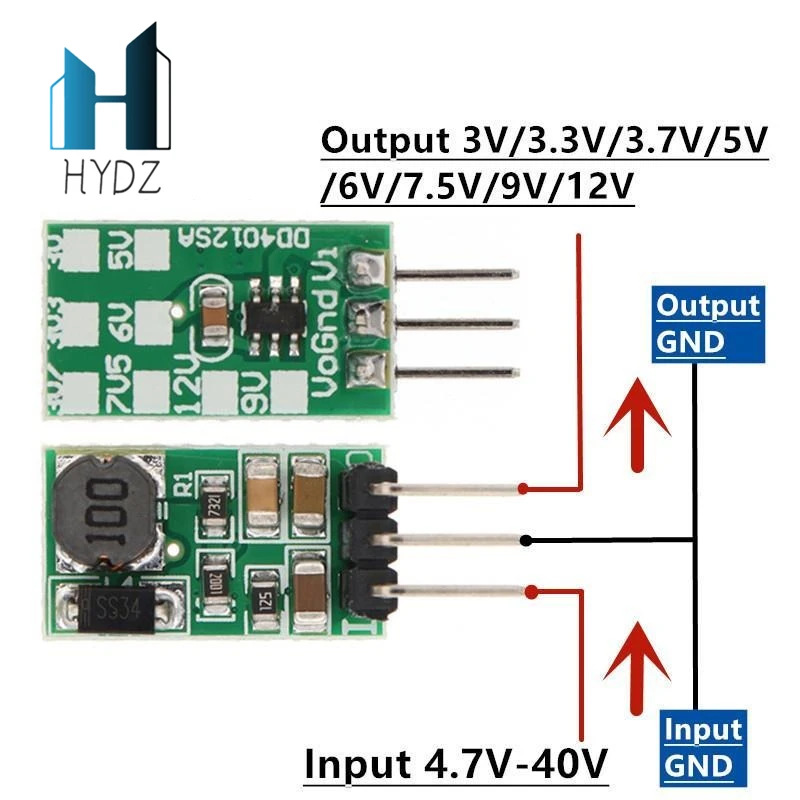 New DD4012SA 1A DC 5-40V to 3V 3.3V 3.7V 5V 6V 7.5V 9V 12V Regulator DC-DC Step-Down Buck Converter Module Board