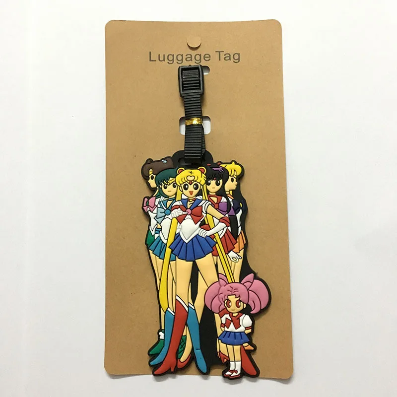 Anime Sailor Moon Tsukino Usagi Mizuno Ami Silicone Luggage Tag Luggage Decoration Key Buckle Ornaments Periphery Holiday Gifts view 2