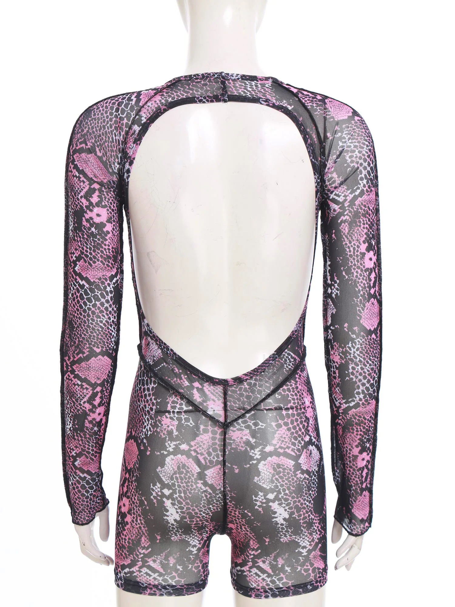 الكبار النساء أنيق طباعة الجسم السراويل بيكيني التستر واقية من الشمس ارتداءها رقيقة جدا انظر من خلال تنفس عارية الذراعين داخلية #3