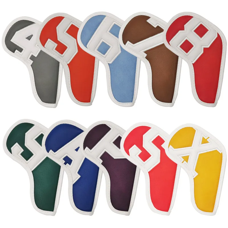 Colorful golf club cover, head cover, iron cover universal iron group head protection cover golf Iron，Fast delivery