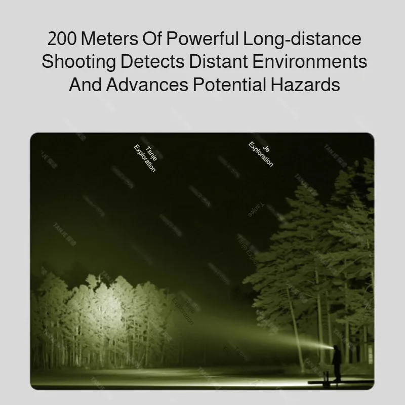 Outdoor Flashlight Small Mini Lighting Strong Light Portable Super Bright Rechargeable Hand Lamp for Hiking/Camping/Emergency view 4