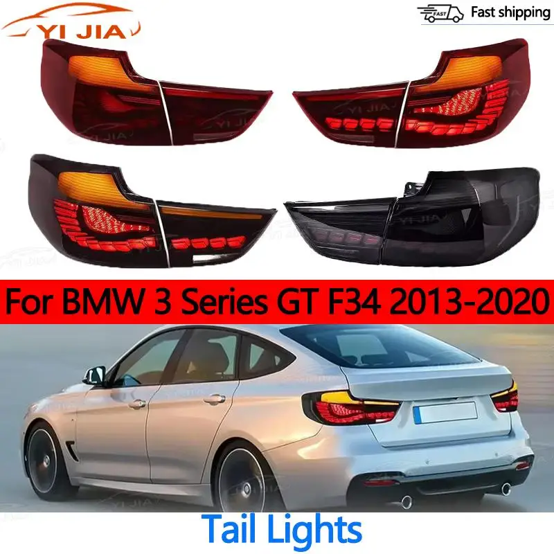 YI JIA Taillight Assembly For BMW 3 Series GT F34 2013-2020 LED Upgrade Led Dragon Scale Dynamic Driving Flowing Turn Lamp