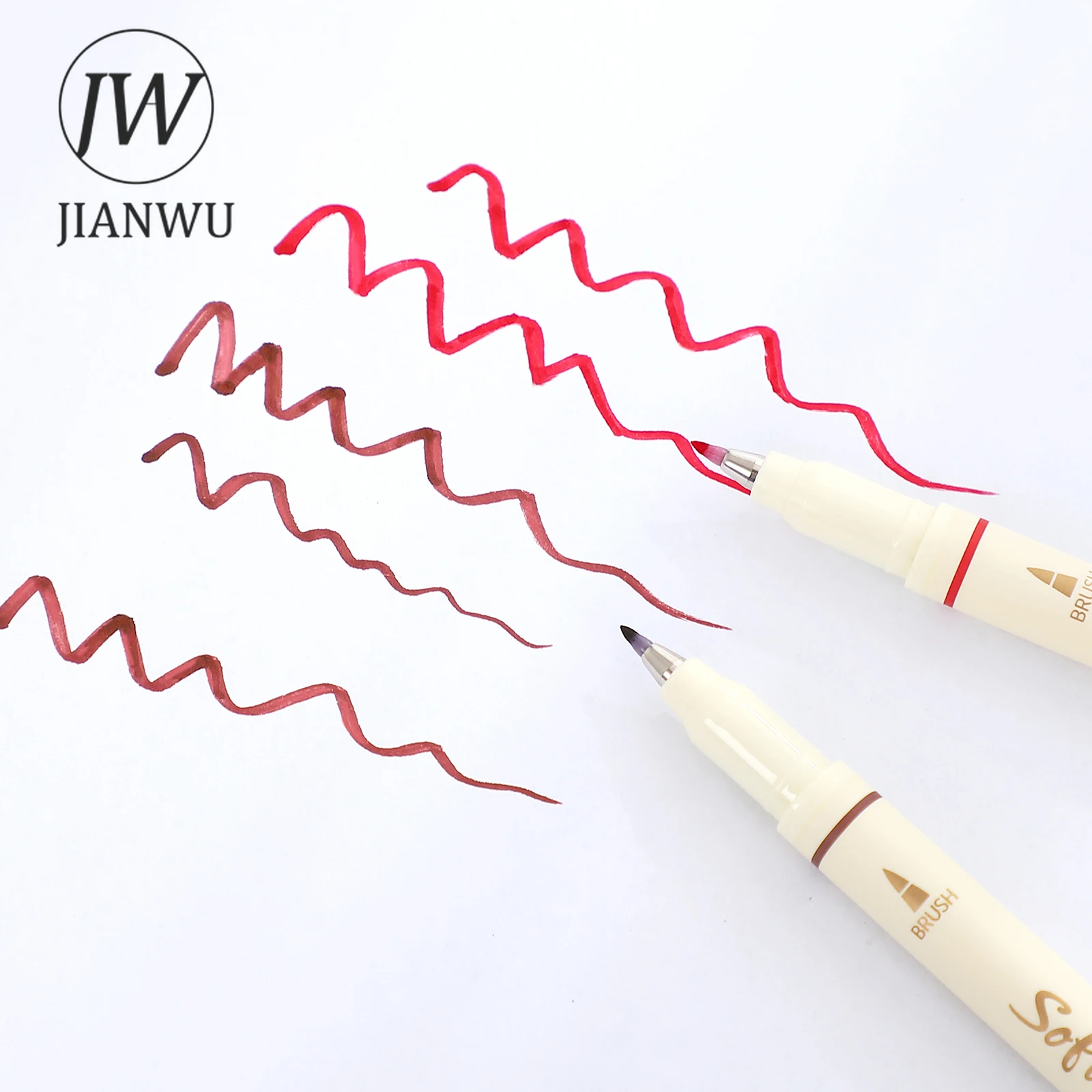 JIANWU 3 Pcs/Set  Four Seasons Soft Painting Pen Student Drawing Writing DIY Journal Art Markers Pens Stationery School Supplies