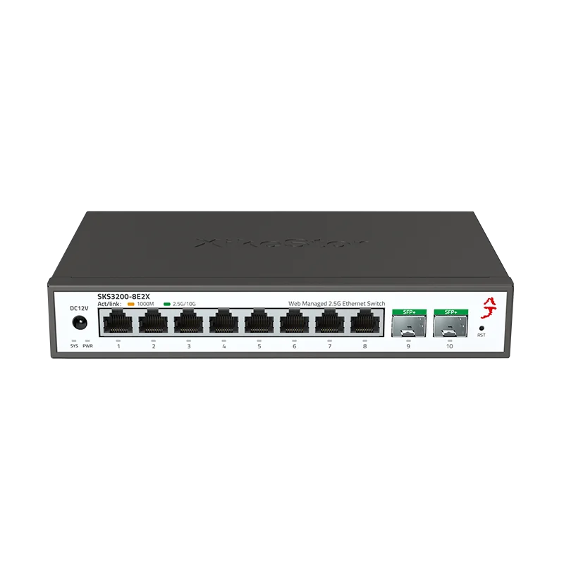 XikeStor Simple L2 10 Ports Managed Switch Etherent with 8-Port 2.5G RJ45 & 2-Port 10G SFP Port