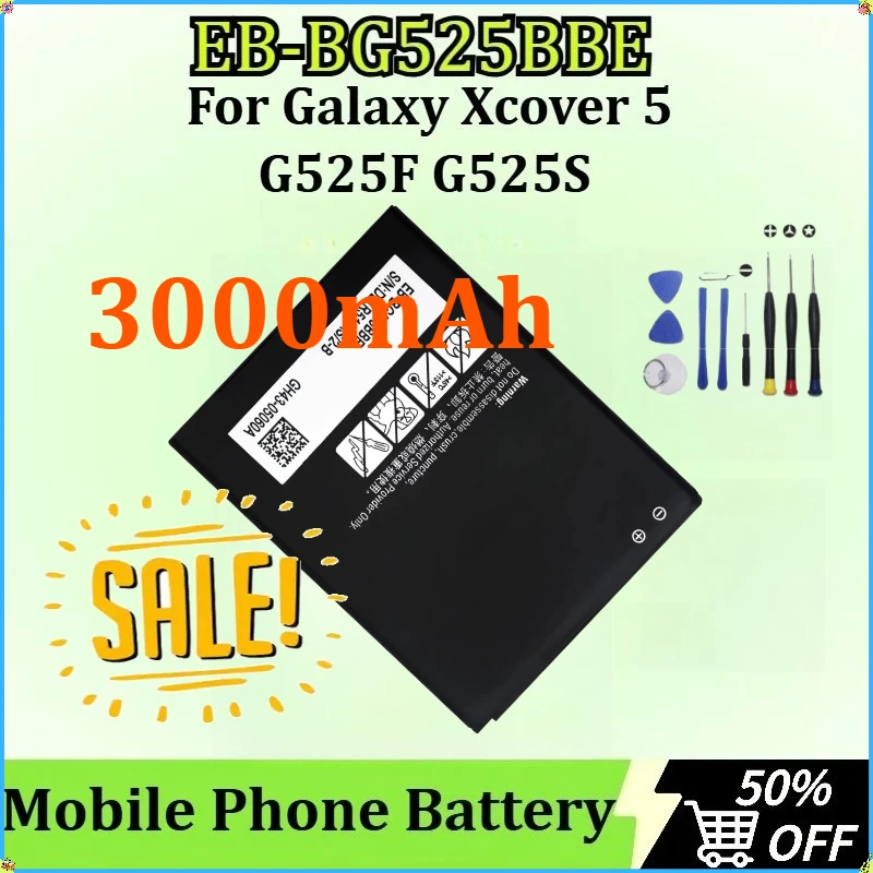 

New EB-BG525BBE Mobile Phone Battery for Galaxy Xcover 5 G525F G525S High-quality Replaceable Batteries 3000mAh +Tools