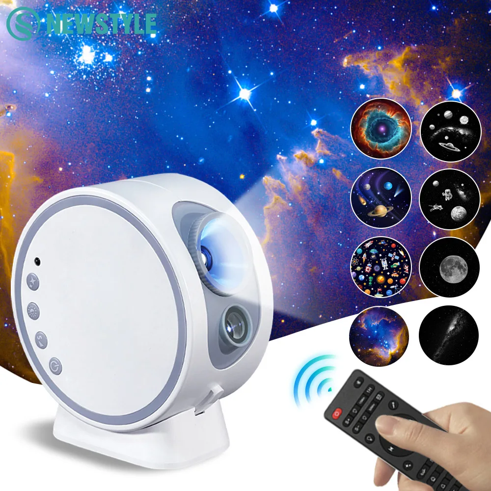 Galaxy Star Bluetooth Projector Night Light For Bedroom 8 Films HD Star Projector Lamp with 360° Rotating for Party Decor