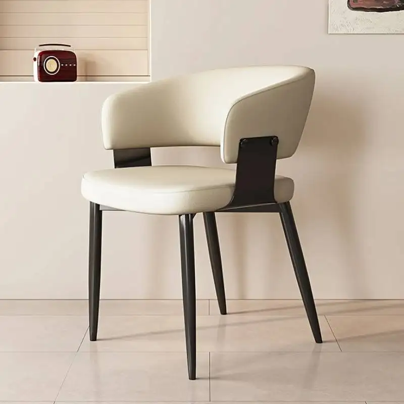 

Industrial Luxury Dining Chair High Back White Cheap Dining Chair Nordic Waiting Sillas Para Comedor Space Saving Furniture