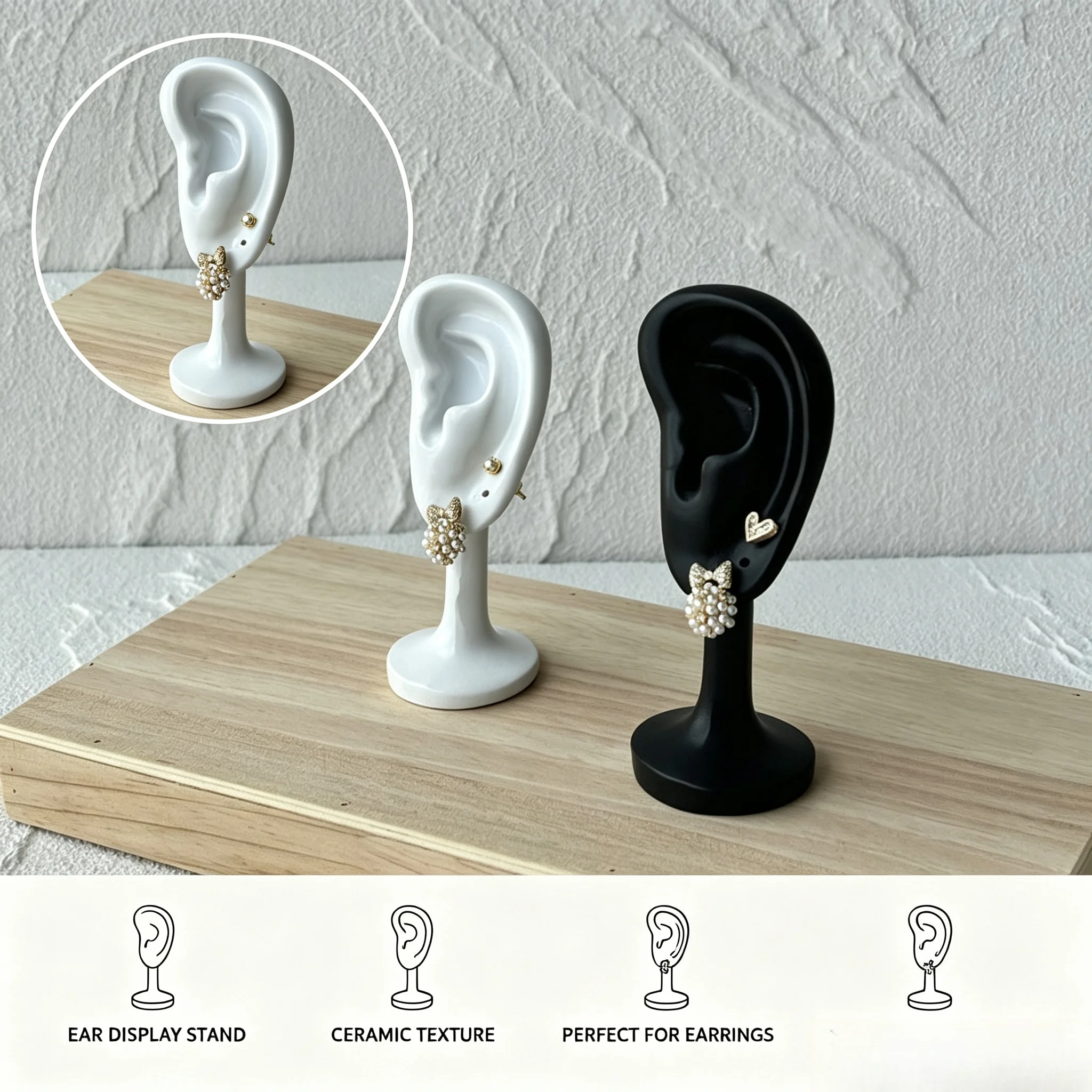New Style Ear Model Stand, Earring Display Rack, Jewelry Stand for Live Stream, Ear Ornament Shooting Props for Counter