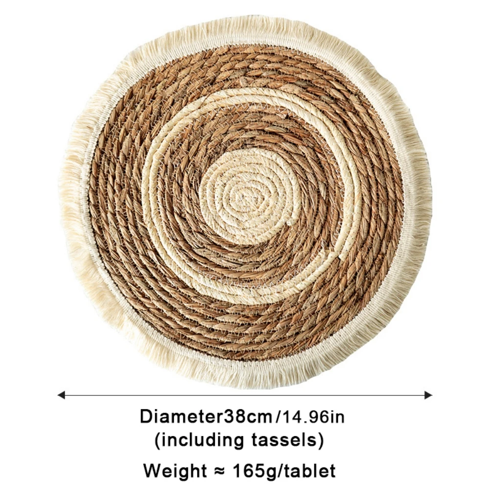 Round Woven Placemats Placemats Farmhouse Boho Braided Heat Resistant Outdoor Placemat Patio Table Place Mats