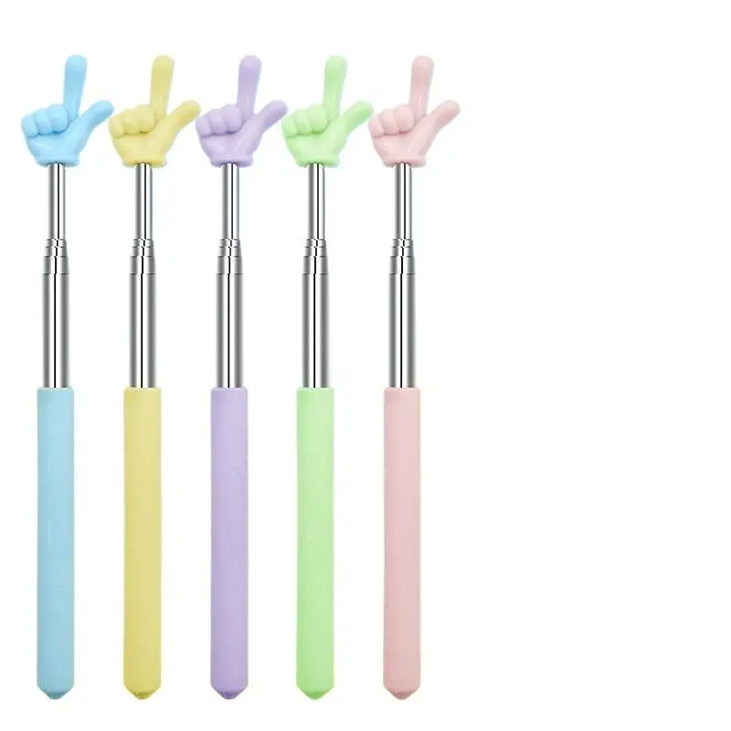 HUA HUA Durable Stainless Steel Teaching Pointer Telescopic Rod Finger Design Teaching Stick Classroom Finger Teachers