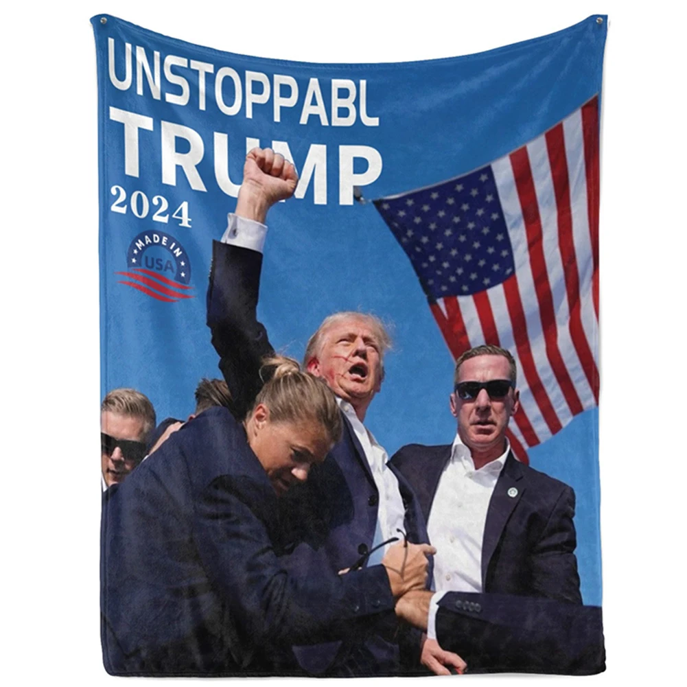 Donald Trump 2024 Blanket President Trump Throw Blanket Trump Assassination Attempt Warm Blanket Gifts for Supporters Home Decor