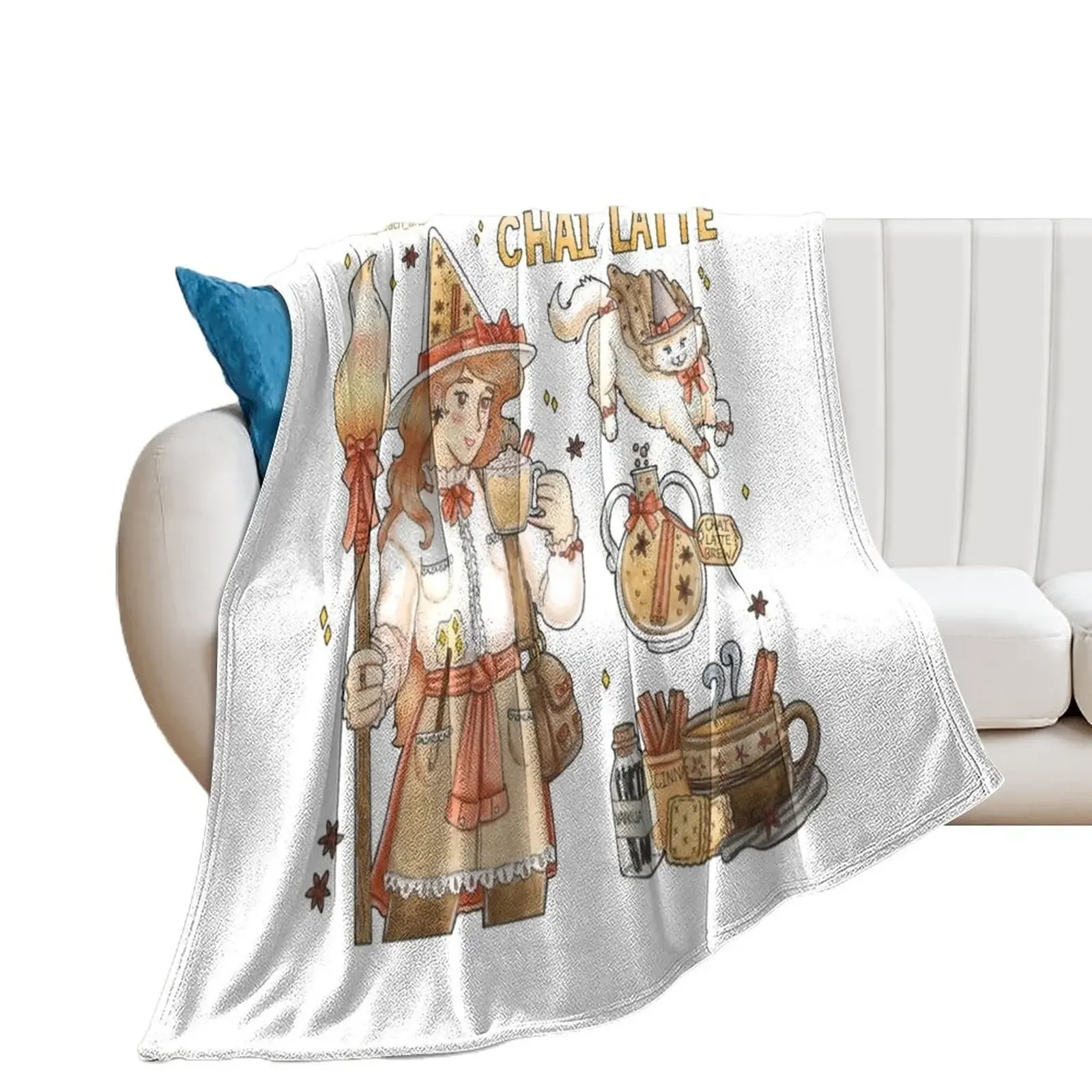 

Chai Tea Latte Witch Aesthetic Throw Blanket Camping Blankets For Bed Blankets