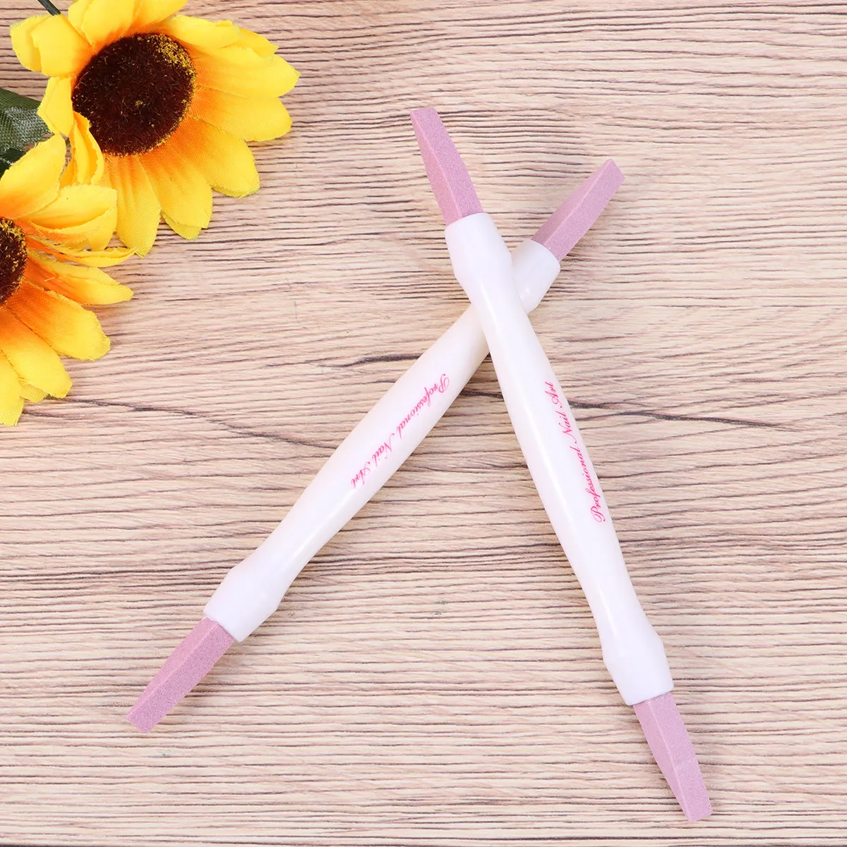 2Pcs Premium Nail Art Polishing Stick Dual-End Nail File for Smoothing Shining Grinding Nails and Removing Dead Skin