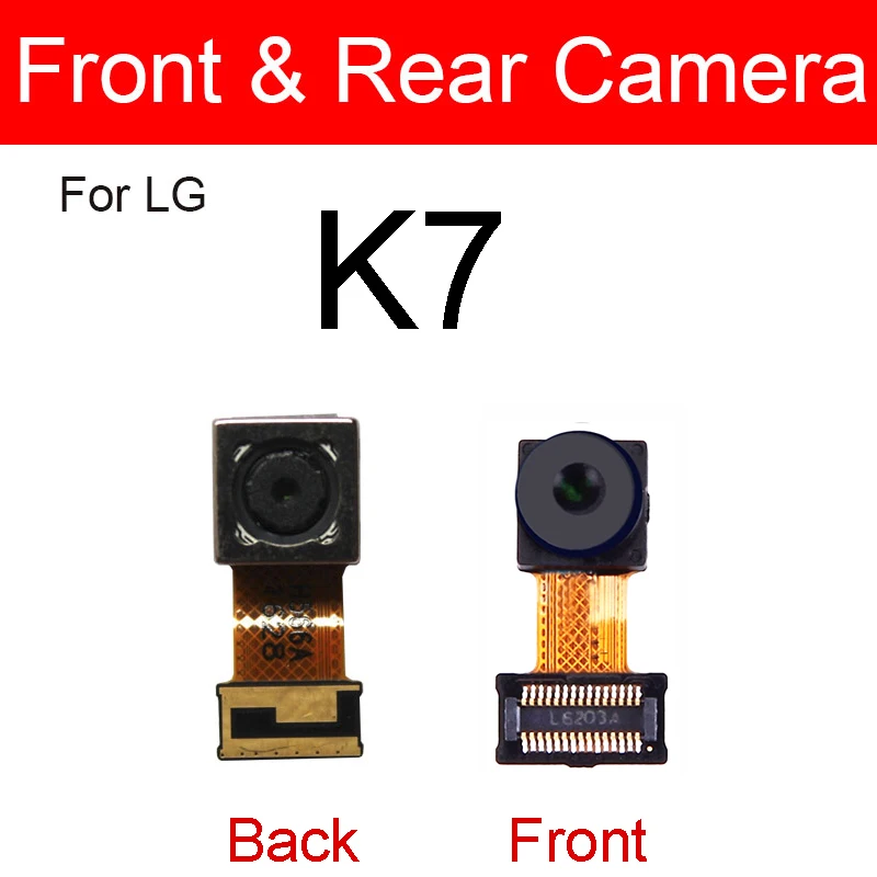 Front & Rear Back Camera Module For LG K7 K8 K10 K12 K8 2017 2018 M200N US215 K10 2017 M250 Small Back Main Big Camera Parts