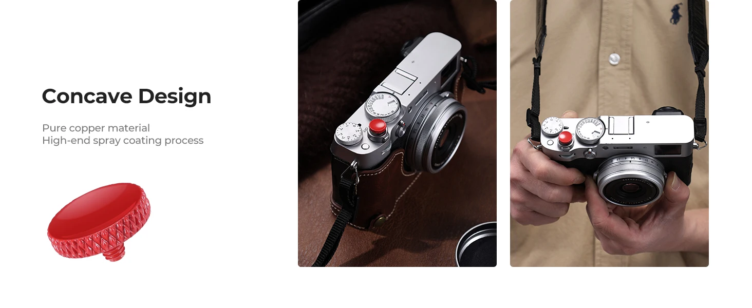 K&F CONCEPT Kamera Auslöser 3 Stück Rot Schnellverschluss-Taste für Fuji Sony Leica Nikon Kamera-Zubehör aus Massivkupfer – Detail 7