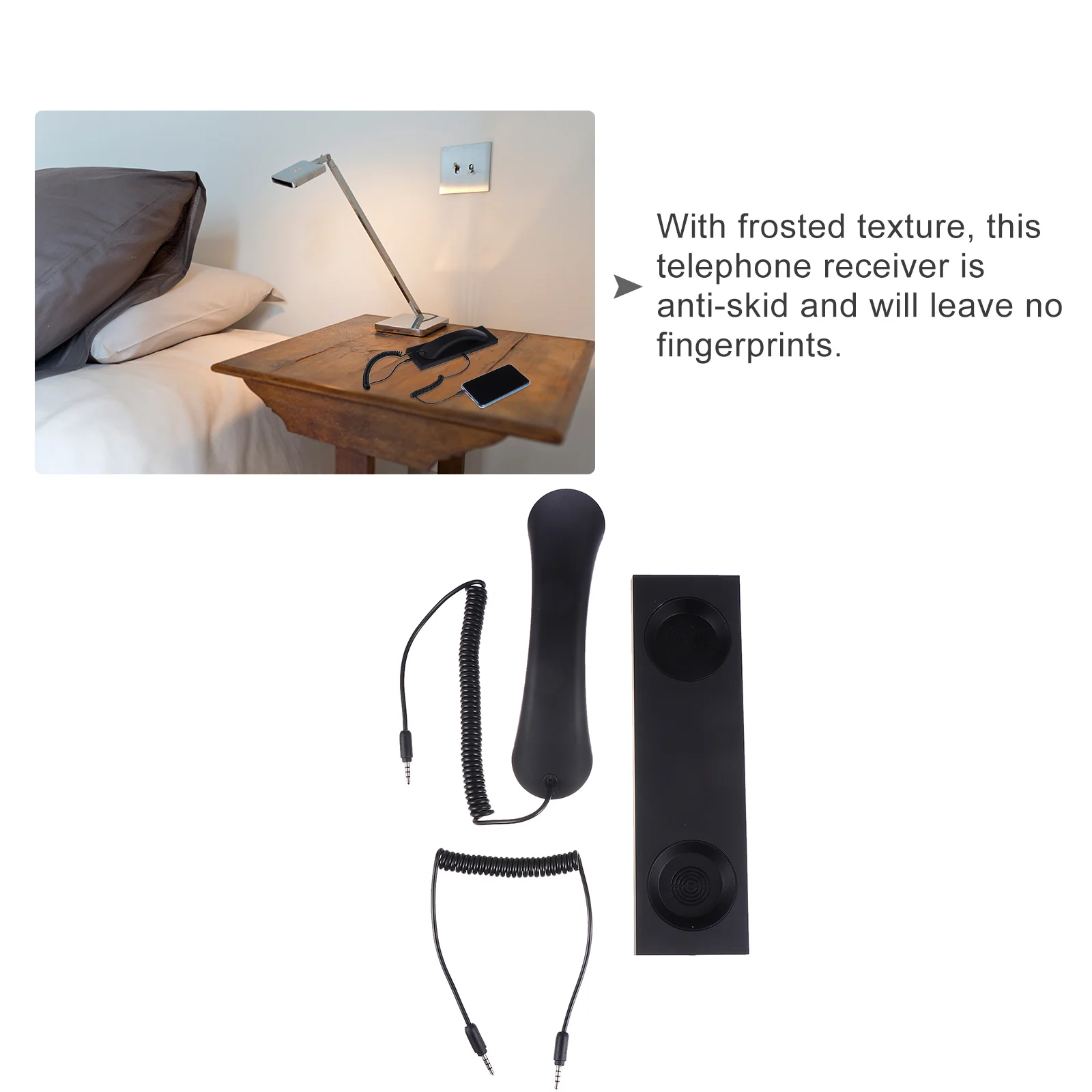 1Pcs Creative Retro Cellphone Handset Frosted Texture Ergonomic Design Anti-Skid Telephone Receiver for Mobile Tablet Laptop