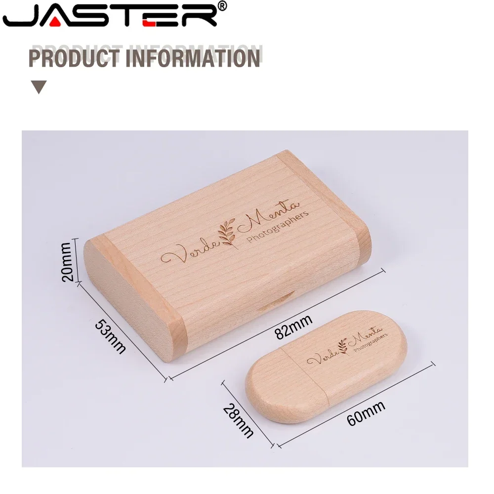 JASTER Red Wood USB Flash Drive 128GB 1Pcs Free Logo Memory Stick 64GB Photography Studio Pendrive 32GB U Disk 16GB Wedding Gift