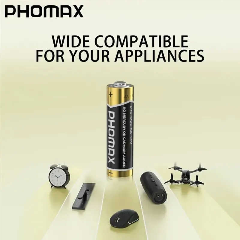 

PHOMAX LR6 AA New Disposable Alkaline Dry Battery for Led Light Toy Mp3 Camera Flash Razor CD Player Wireless Mouse Keyboard