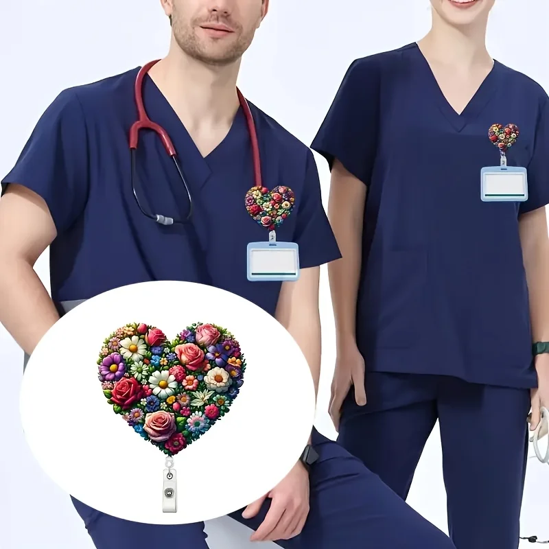 قطعة واحدة من بكرة الشارة القابلة للسحب مع تصميم نص مضحك - حبل أكريليك للممرضات والأطباء والاستخدام المكتبي والرعاية الصحية والطلاب #3