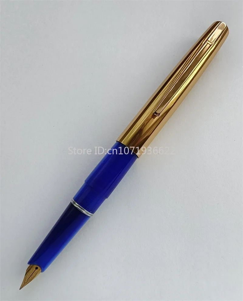 Vintage Made in Japan SWAN Pocket Fountain Pen Iridium Gold F 0.5mm Nib Light Blue Fluorescent Pens for Writing Stationery